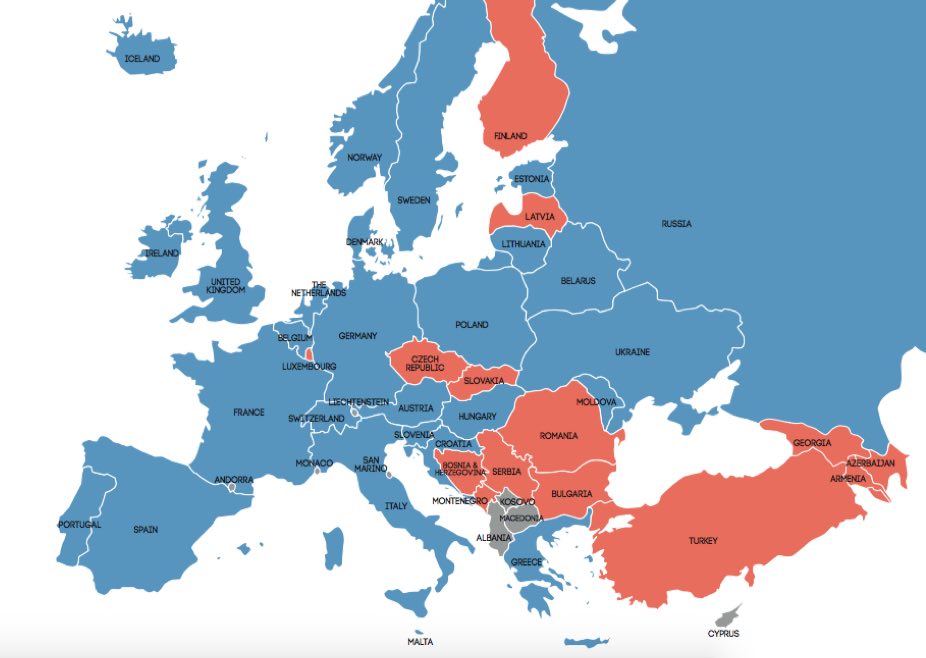 TGEU transgender sterilizace mapa